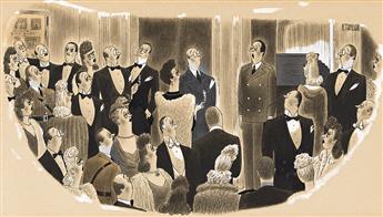 (NEW YORKER) RICHARD TAYLOR (1902 - 1970) "Curtain going up, third act...and a bitter disappointment it is."